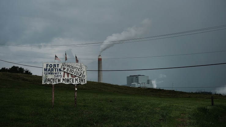 The Longview Power Plant, a coal-fired plant, stands on August 21, 2018 in Maidsville, West Virginia.