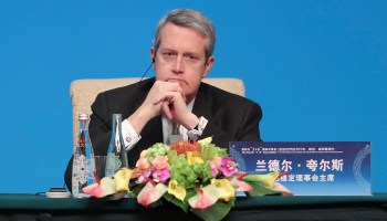 Randal Quarles, now a member of the Federal Reserve board of governors, during a news conference in Beijing in 2019.on November 21, 2019 in Beijing, China.