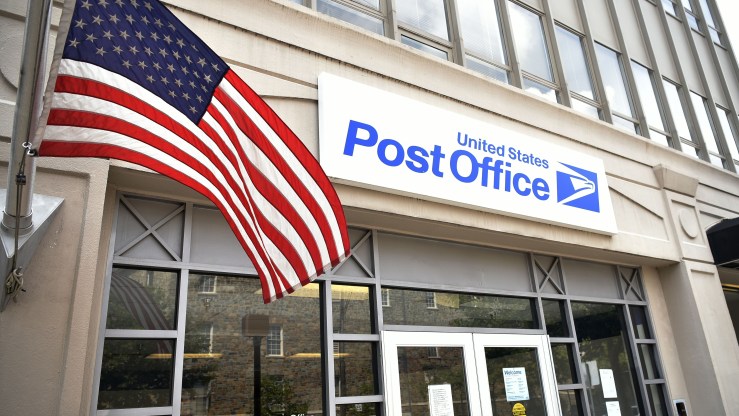 A view of a US Post Office in Bethesda, Maryland on August 21, 2020.