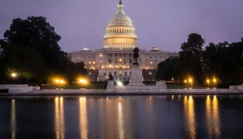 A view of the U.S. Capitol at dawn on Wednesday morning October 6, 2021 in Washington, DC.