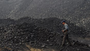 Piles of coal at a Chinese mine. Production of the carbon-intensive fuel has been cut back, contributing to the increase in its price.
