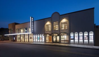 The Belcourt Theatre at dusk. “It finally feels like we might walk into 2022 and see some consistency,” said the theater's executive director, Stephanie Silverman.