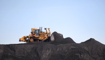 Heavy equipment moves coal into piles at PacifiCorp's Hunter coal fired power pant outside of Castle Dale, Utah on November 14, 2019.