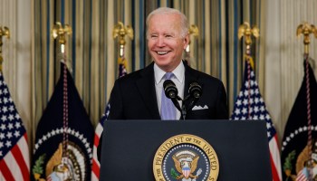 President Joe Biden speaks during a news conference Saturday, after the House passed the bipartisan infrastructure bill.