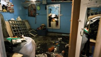 A flooded basement level apartment stands in a Queens neighborhood that saw massive flooding and numerous deaths following a night of heavy wind and rain from the remnants of Hurricane Ida on September 03, 2021 in New York City.