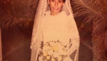 Sonia Delgado at her wedding, as a teenager.