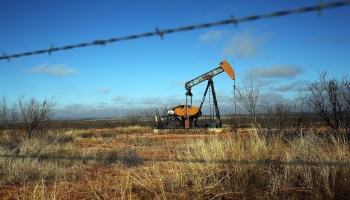 An oil pump is viewed in on February 4, 2015 in Big Springs, Texas.