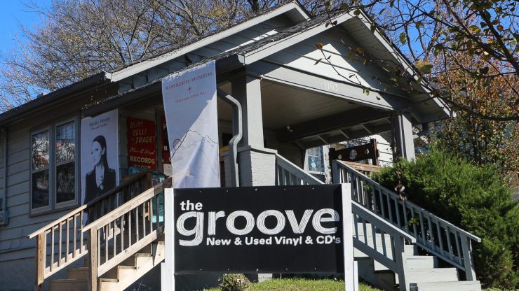 The exterior of the Groove record shop.