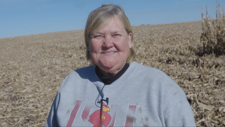 April Hemmes on her farm in 2019.