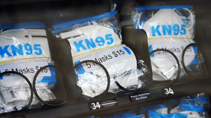 A vending machine of KN95 masks