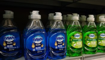 Several containers of Dawn dish liquid, made by Procter & Gamble.