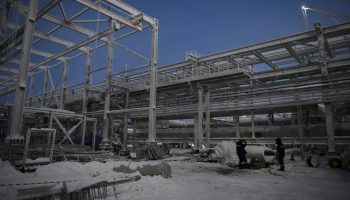 A Russian liquefied natural gas platform under construction.