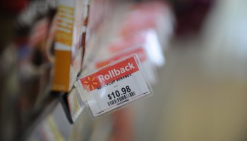 A Walmart Rollback sign displays "$10.98."