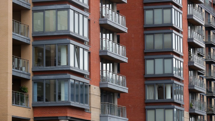 Residential apartments are shown in Manchester City.