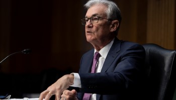 Jerome Powell speaks before the Senate Banking Committee.