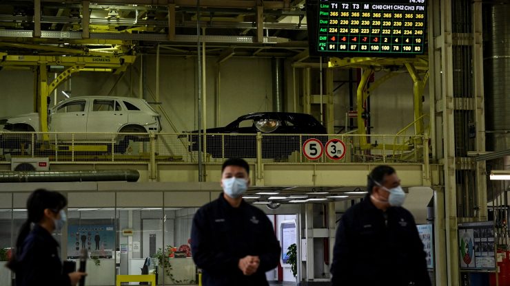 A car manufacturing facility in China