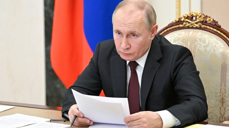 Russia's President Vladimir Putin chairs a meeting on economic issues in Moscow.
