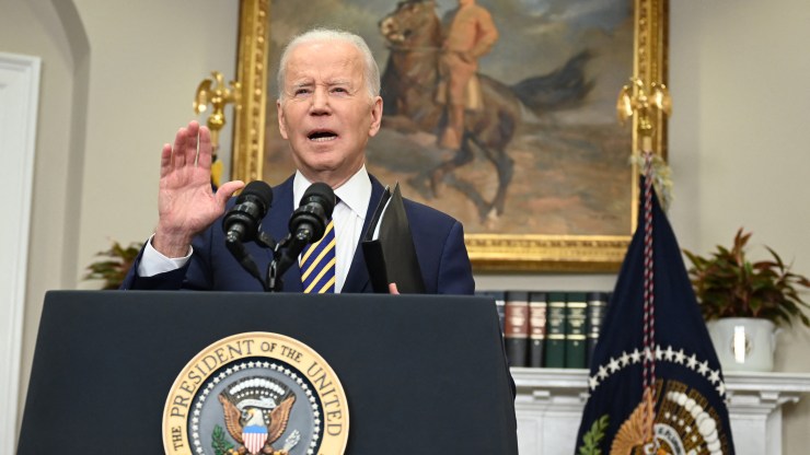 President Joe Biden announced a ban on U.S. imports of Russian oil and gas on Tuesday.