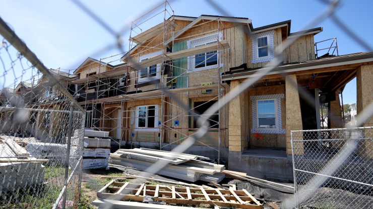Homes under construction in Novato, California.