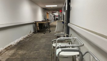 An empty hospital hallway is seen in Parsons, Tennessee.