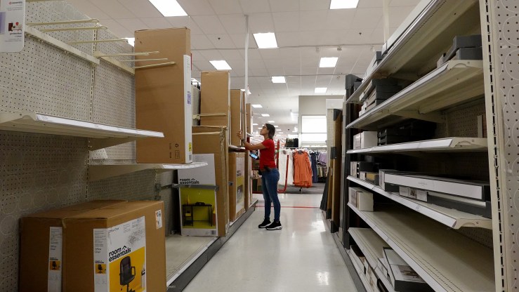 An employee works in a Target store on May 18, 2022 in Miami, Florida.