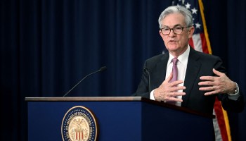 Federal Reserve Chairman Jerome Powell at a press conference on May 4.
