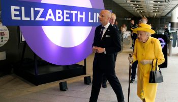 Queen Elizabeth at the official launch of the Elizabeth line rail services