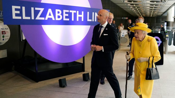 Queen Elizabeth at the official launch of the Elizabeth line rail services