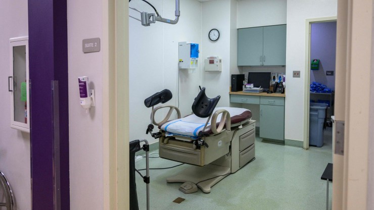 An exam room is inside of an Illinois abortion clinic.