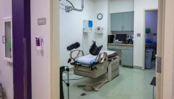 An exam room is inside of an Illinois abortion clinic.