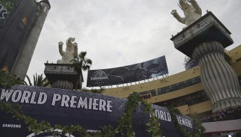 A general view of atmosphere at the Universal Pictures' "Jurassic World" premiere at Dolby Theatre on June 9, 2015 in Hollywood, California.