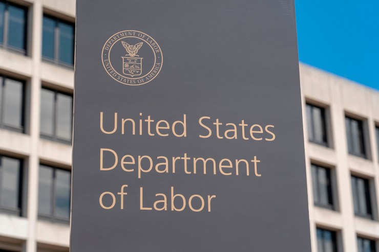 The U.S. Department of Labor Building on March 26, 2020, in Washington, D.C.