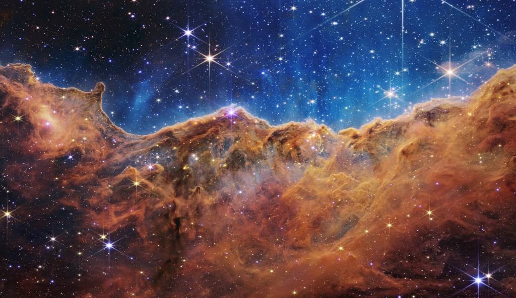 A view of the Carina Nebula. The James Webb Space Telescope "reveals emerging stellar nurseries and individual stars" in the region that could previously not be seen