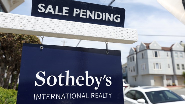 A Sotheby's For Sale sign in front of a home in San Francisco.