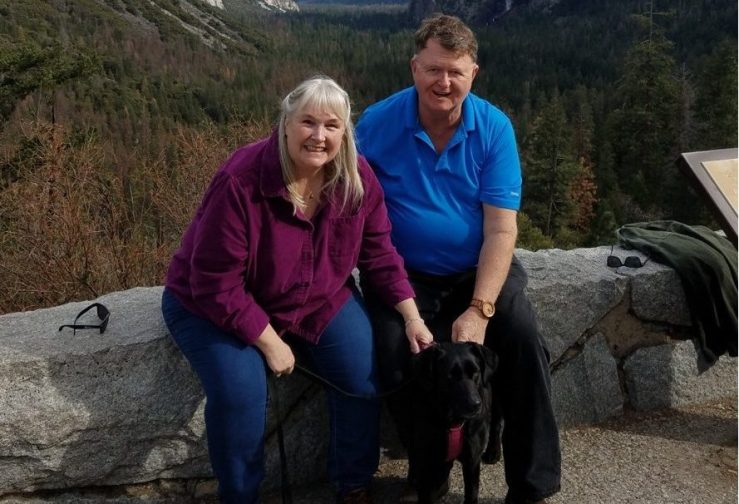 Lori and Bruce Howard in Yosemite National Park in 2018. Until recently, the couple operated a full-service bed and breakfast in Oakhurst, California.
