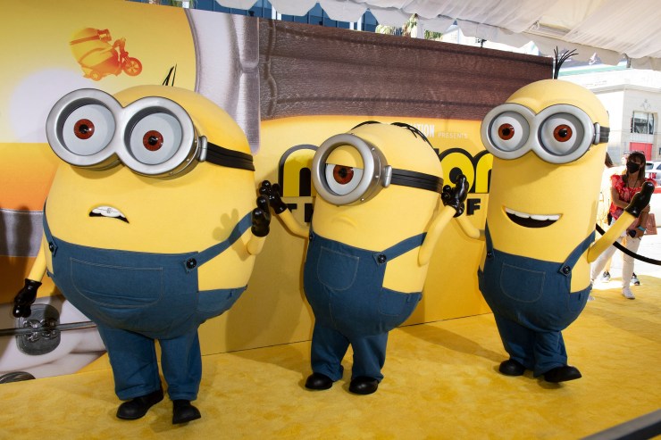 Minions Otto, Stuart and Dave attend the fan premiere of "Minions: The Rise of Gru" in Hollywood, California.