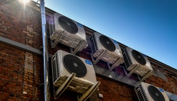 Illustration picture shows air conditioning units outside a building in Antwerp, Belgium.