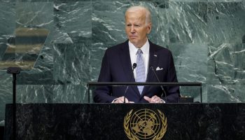 President Joe Biden speaks to the United Nations General Assembly.
