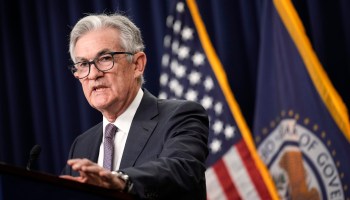 Fed Chair Jerome Powell speaks at Wednesday's press conference.