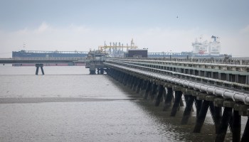 A jetty at the construction site of a German liquefied natural gas terminal.