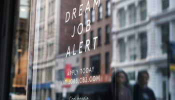 NEW YORK, NEW YORK - MAY 06: A 'help wanted' sign is displayed in a Manhattan store on May 06, 2022 in New York City. A new report from the Labor Department shows that America’s employers added 428,000 jobs in April, keeping the unemployment rate at 3.6%. Following a day that saw a drop of over 1000 points over inflation fears, the Dow Jones Industrial Average was down over 200 points in morning trading. (Photo by Spencer Platt/Getty Images)