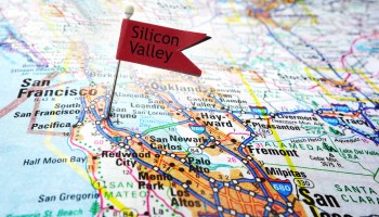 Map of the Silicon Valley area of California.