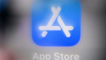 The app store icon on a smart phone screen