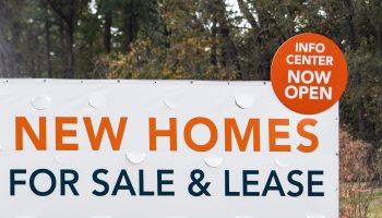 A sign advertises new homes at a construction site in Maryland.