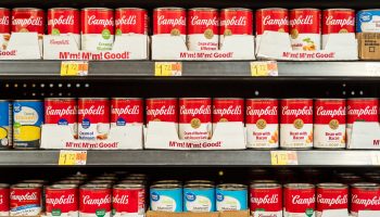 Campbell's soup is seen on a shelf at a Walmart store on September 01, 2022 in Houston, Texas.