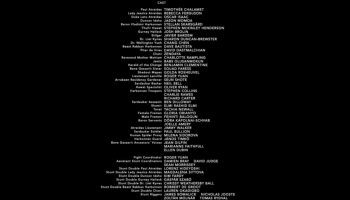 A view of the credits for 2021's "Dune," which lasted nearly 8 minutes.