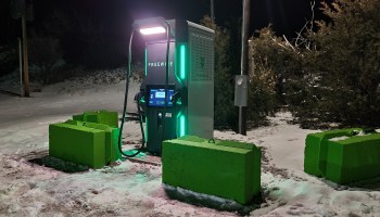 The electric vehicle fast charging station in Julesburg, Colo.