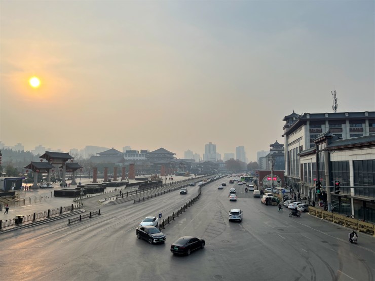 In early January, when the wave of COVID swept through major cities, the streets of Xi'an were fairly empty. Since then, people have recovered and are willing to travel, and the streets are full.  (Jennifer Pack/Marketplace)