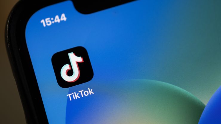 In this photo illustration, the TikTok app logo is displayed on an iPhone on February 28, 2023 in London, England.