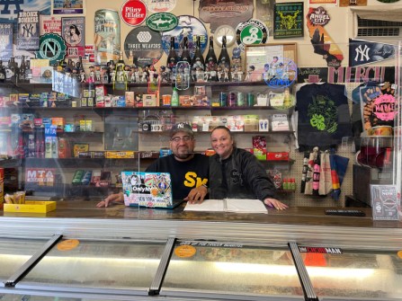 Steven and Sara Valdes behind the counter at Sara's Market.
